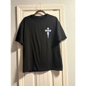 ROMWE Men's Black Graphic Cross T-Shirt Size Small Streetwear Tee
